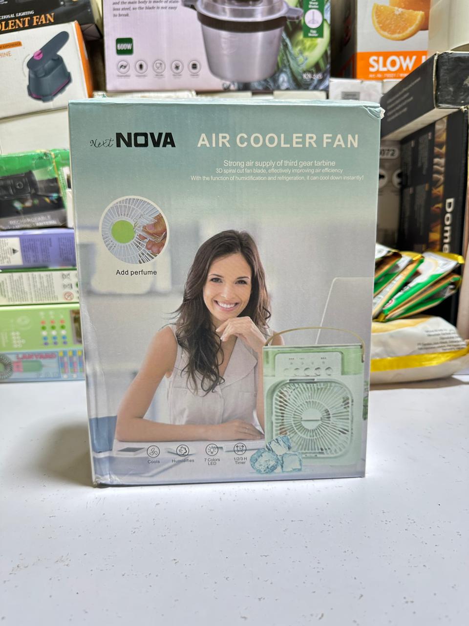 Portable Desktop Air Cooler & Humidifier Fan with 3 Wind Speeds