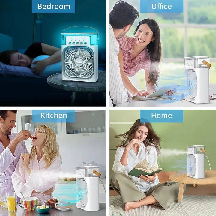 Portable Desktop Air Cooler & Humidifier Fan with 3 Wind Speeds