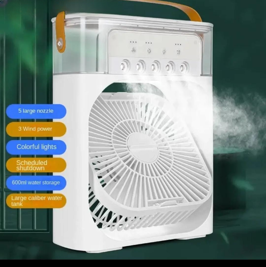 Portable Desktop Air Cooler & Humidifier Fan with 3 Wind Speeds