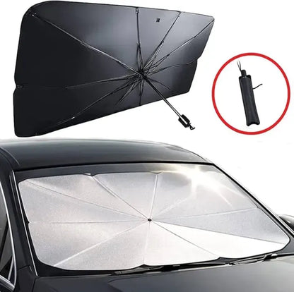 Foldable Car Windshield Sunshade - UV Protection Umbrella Style Sun Shield