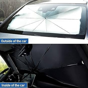 Foldable Car Windshield Sunshade - UV Protection Umbrella Style Sun Shield