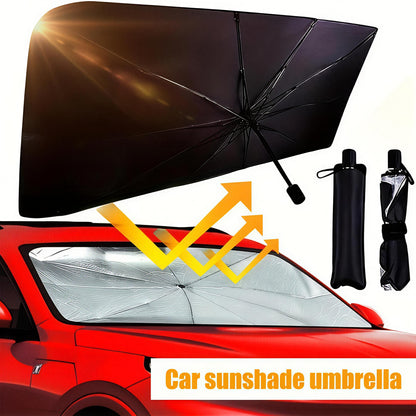 Foldable Car Windshield Sunshade - UV Protection Umbrella Style Sun Shield